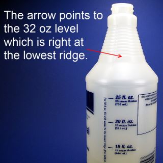 32oz level shown on the Zep professional sprayer